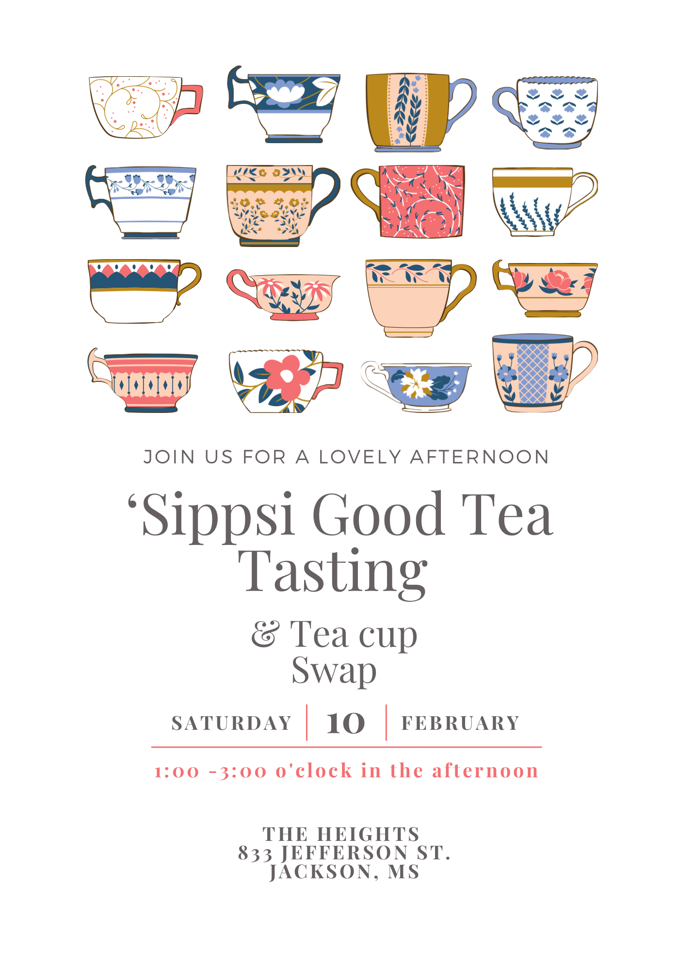 Tea Tasting  Event with Mug and Steeper